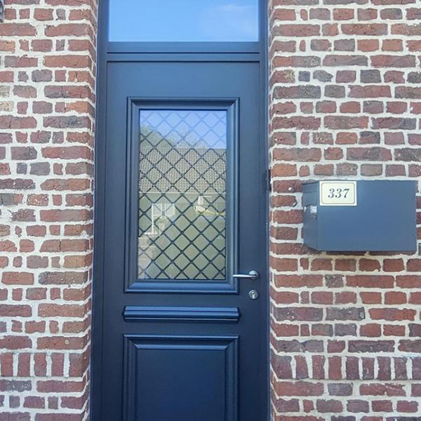 Porte d’entrée DANAE aluminium 80 RAL 7016